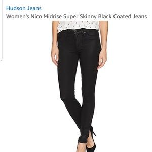 Hudson Nico skinny black coated jeans